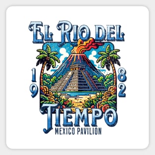 El Rio Del Tiempo 1982 Mexico Pavilion River Boat Ride Distressed Look Sticker